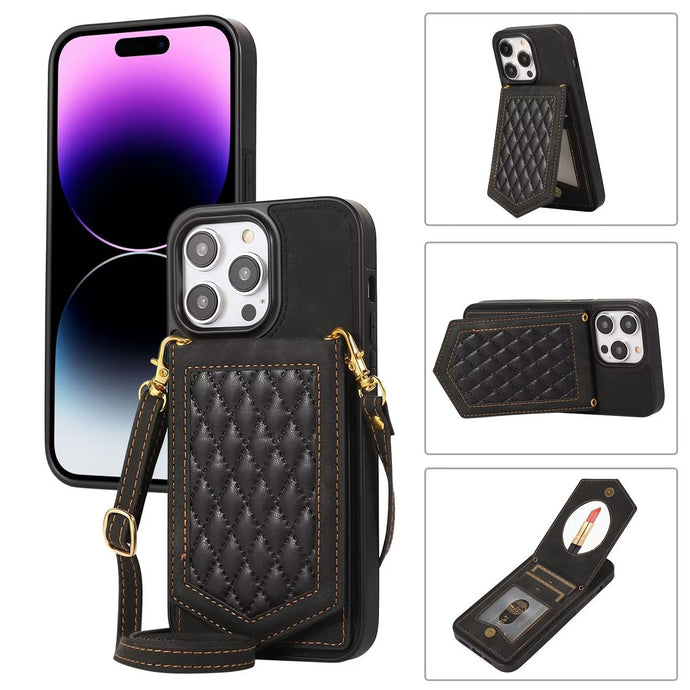 For iPhone 15 14 13 12 Pro Max XR 8 Plus Heavy Duty Crossbody Zipper Wallet  Case | eBay