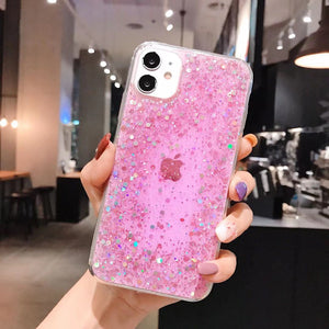 Glitter Case For iPhone 7Plus 8Plus  Shockproof TPU Cover Pink