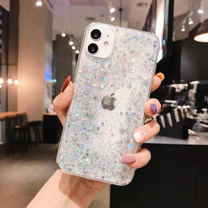 Glitter Case For iPhone 7Plus 8Plus  Shockproof TPU Cover Silver